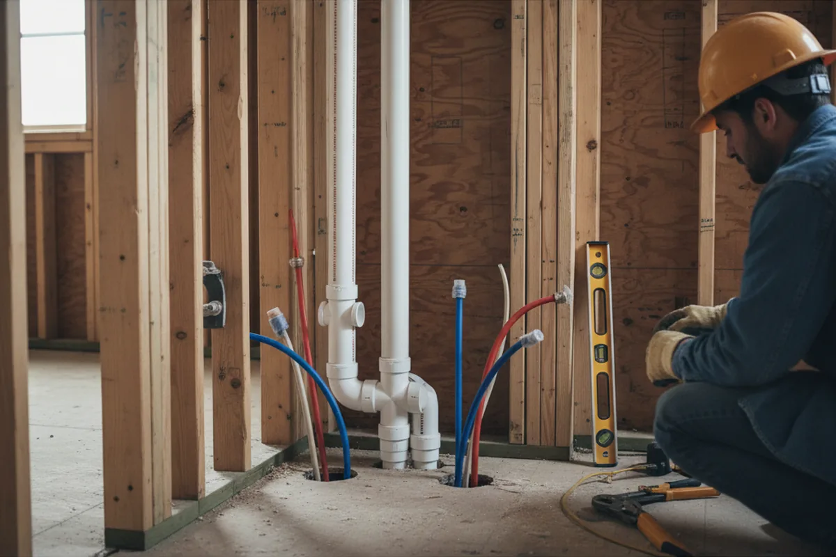 Drain and supply rough-in during Toilet Repair and Installation in Eagle Lake